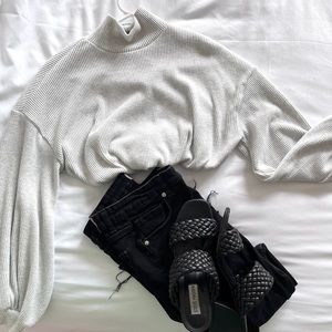 Light grey turtleneck sweater